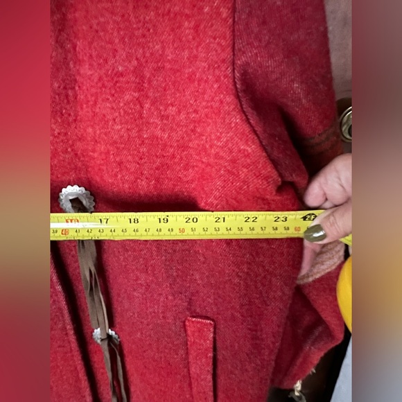 SOLD Vintage Woolrich Southwestern Aztec Wool Long Jacket Trench Coat Size Large - Picture 9 of 11